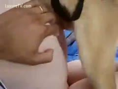 A young, unfaithful wife enjoys having a dog drill her.
